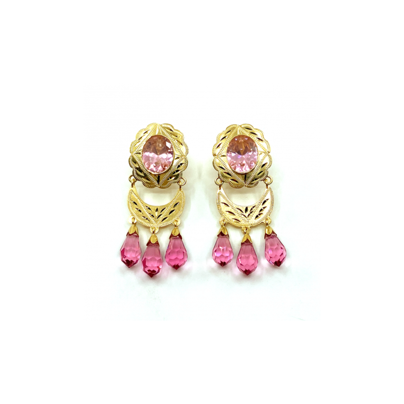 PENDIENTES ORO 18KT LAGRIMAS FACETADAS SWAROVSKI