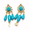 PENDIENTES ORO 18KT CENTRO CON ROSA DE CORAL
