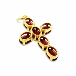 CRUZ ORO  GARRAS OVAL GRANATES SEMIPRECIOSOS