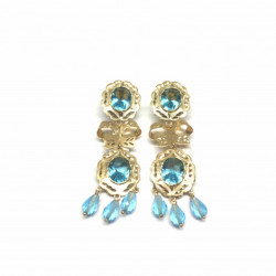 PENDIENTE ORO DOBLE CUBANA CON LAZO