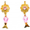 PENDIENTES ORO CUBANITAS CRISTAL LAGRIMA PEZ