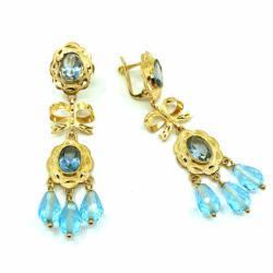 PENDIENTE ORO 18KT DOBLE CUBANA LAZO PEQUEÑO