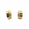 PENDIENTES  ORO 18KT CARRIL CIRCONITAS Y BANDA LISA