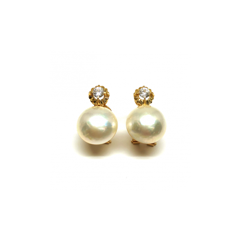 PENDIENTE ORO 18KT PERLA JAPONESA 12MM