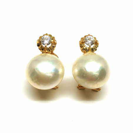 PENDIENTE ORO 18KT PERLA JAPONESA 12MM