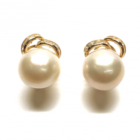 PENDIENTE ORO 18KT PERLA JAPONESA 12MM