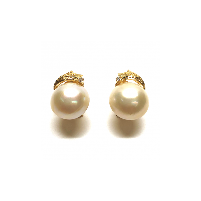 PENDIENTE ORO 18KT PERLA JAPONESA 14MM