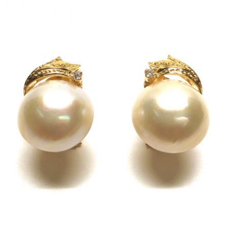 PENDIENTE ORO 18KT PERLA JAPONESA 14MM