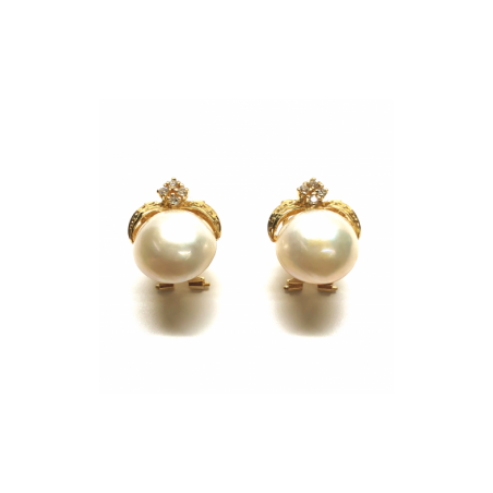 PENDIENTE ORO 18KT PERLA JAPONESA 12MM