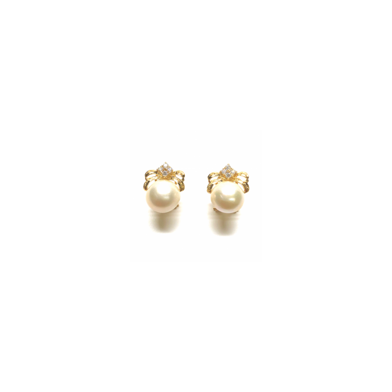 PENDIENTE ORO 18KT PERLA JAPONESA 10MM