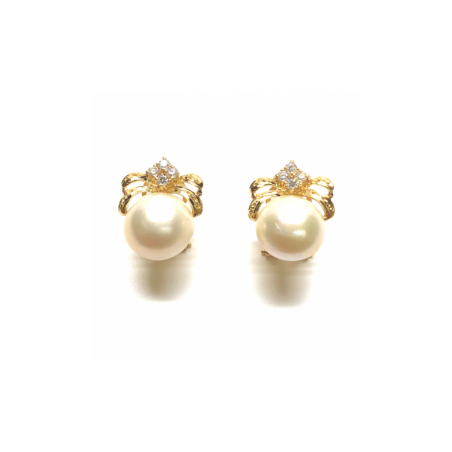 PENDIENTE ORO 18KT PERLA JAPONESA 10MM