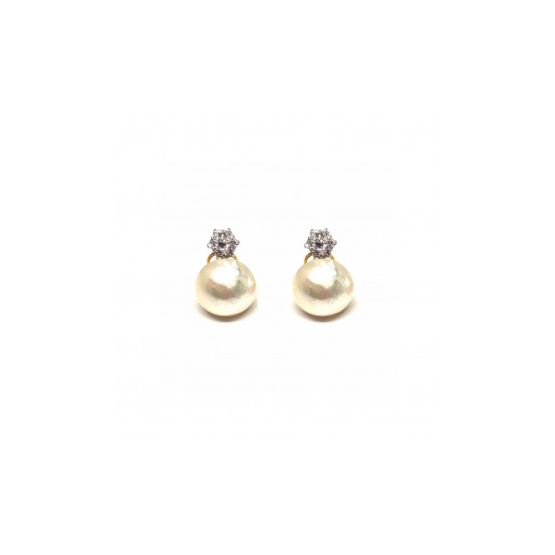 PENDIENTE ORO 18KT PERLA JAPONESA 14MM