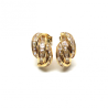 PENDIENTES ORO 18KT TRES CARRILES CIRCONITAS