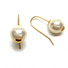 PENDIENTES  ORO 18KT PALILLO GANCHO Y PERLA