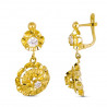Pendientes oro arquillos 2 rosetas