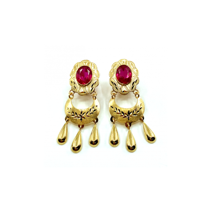 PENDIENTE ORO 18KT CUBANA LUNA