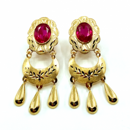 PENDIENTE ORO 18KT CUBANA LUNA