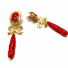 PENDIENTES ORO 18KT CORALES TALLADOS
