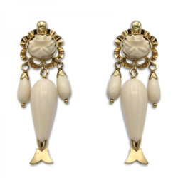 Pendientes arquillo rosa y pescadillas